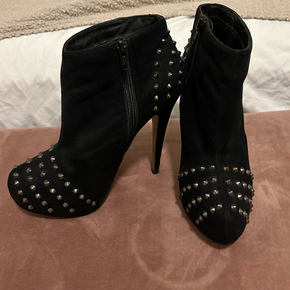 Aldo spiked booties black